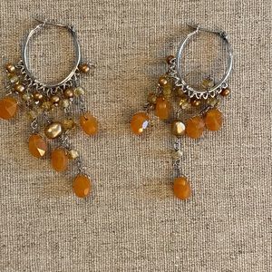 Orange and silver earrings